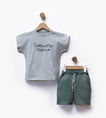 Wholesale Boys' 2-Piece T-shirt and Shorts Set 2-5Y Flexi Baby 2063-216391 Green