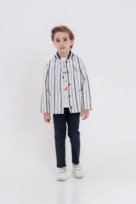 Wholesale Boys' 3-Piece Jacket, T-Shirt and Pants Set 8-12Y Lemon 1015-10043 - Lemon