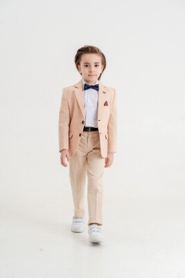 Wholesale Boys 3-Pieces Jacket, Shirt and Pants Set 8-12Y Lemon 1015-10097 Orange