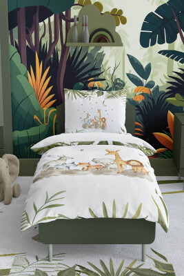 Wholesale Boys' Cute Animals Patterned Duvet Cover Set 160*220cm Talia Home 2044-TLAN-041-1 - Talia Home