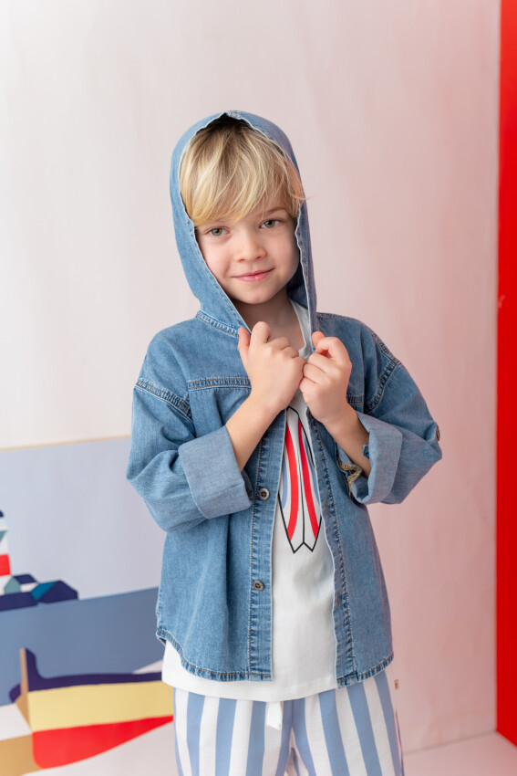 Wholesale Boys Denim Shirt 1-14Y Zeyland 1070-251Z3DNM82 - 1