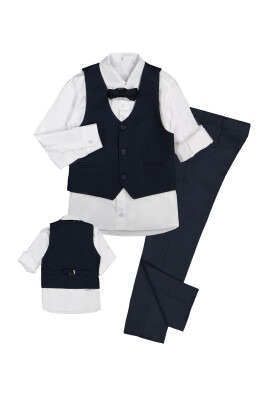 Wholesale Boys Suit Set with 3 Button 5-8Y Terry 1036-5501 Темно-синий