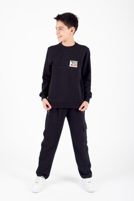 Wholesale Boys Tracksuit Set 9-13Y Pafim 2041-K24-9006 Black