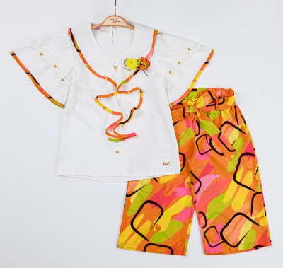Wholesale Girls 2-Piece Blouse and Pants Set 2-6Y Miss Lore 1055-5127 Orange