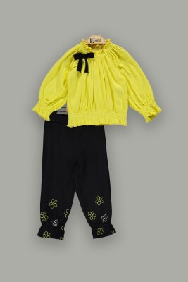 Wholesale Girls 2-Piece Pants Set with Blouse 2-5Y Kumru Bebe 1075-3905 - Kumru Bebe