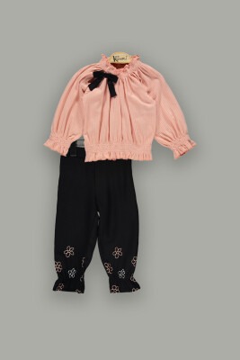 Wholesale Girls 2-Piece Pants Set with Blouse 2-5Y Kumru Bebe 1075-3905 Лососевый цвет