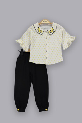 Wholesale Girls 2-Piece Sets with Shirt and Pants 2-5Y Kumru Bebe 1075-3719 Жёлтый 