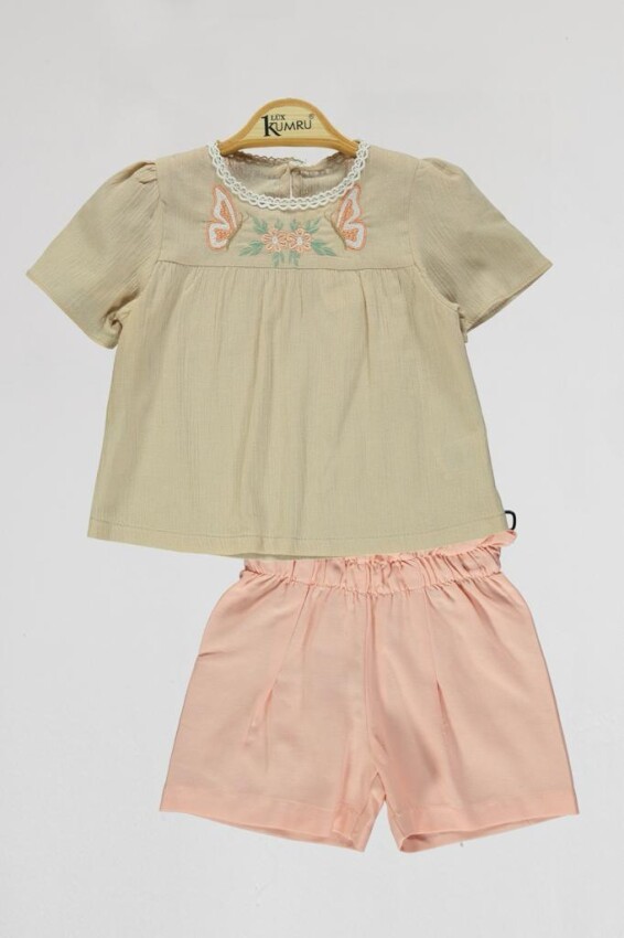 Wholesale Girls 2-piece Shorts and Blouse 2-5Y Kumru Bebe 1075-4108 - 2