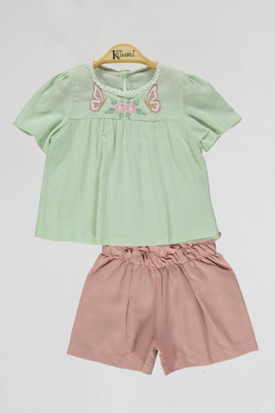 Wholesale Girls 2-piece Shorts and Blouse 2-5Y Kumru Bebe 1075-4108 - 5