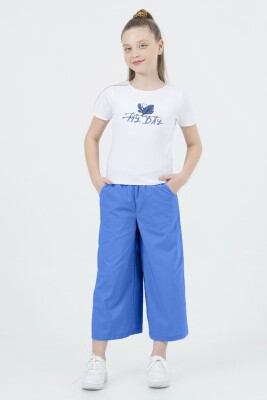 Wholesale Girls 2-Piece T-Shirt and Pants Set 7-11Y Boys&Girls 1081-0325 Saxe