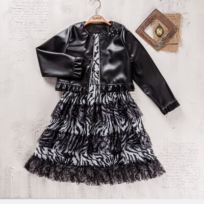 Wholesale Girls 2-Pieces Jacket and Dress 9-12Y Elayza 2023-2340 Ecru