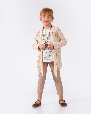 Wholesale Girls 3-Pieces Jacket, Blouse and Pants Set 5-8Y Elayza 2023-2260 - Elayza