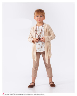 Wholesale Girls 3-Pieces Jacket, Blouse and Pants Set 9-12Y Elayza 2023-2261 - Elayza