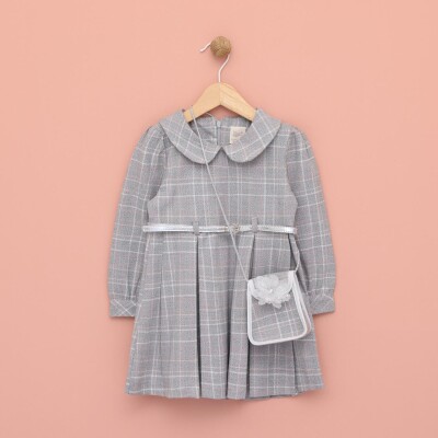 Wholesale Girl's Bag Belted Dress 2-5Y Lilax 1049-6571 - 1