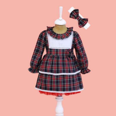 Wholesale Baby Girl's Bandana Dress 9-24M Lilax 1049-6519 - Lilax (1)