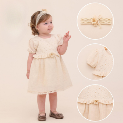 Wholesale Girl's Bandana Dress 9-24M Lilax 1049-6723 - 1