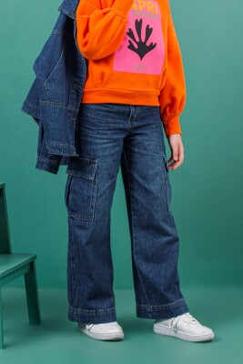 Wholesale Girls Denim Pants 9-14Y DMB Boys&Girls 1081-0200 Indigo