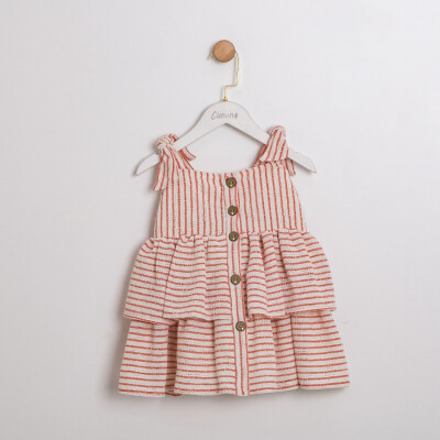 Wholesale Girl's Dress 2-5Y Cumino 1014-CMN3677 Vermilon