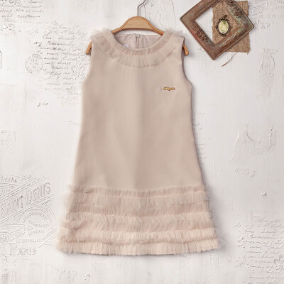 Wholesale Girls Dress 2-5Y Elayza Elayza 2023-23119 Beige