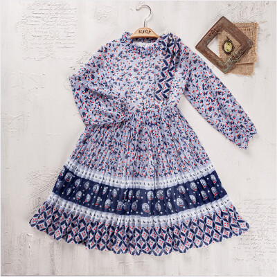 Wholesale Girls Dress 5-8Y Elayza 2023-2333 Navy 