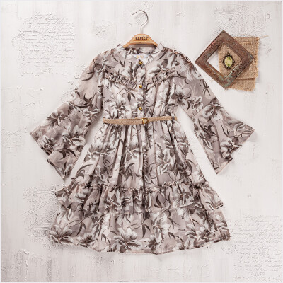 Wholesale Girls Dress 9-12Y Elayza 2023-2316 Brown3