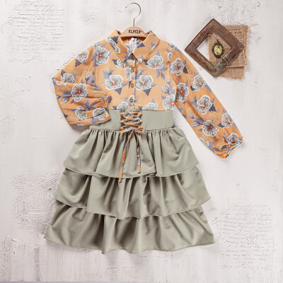 Wholesale Girls Dress 9-12Y Elayza 2023-2355 Green