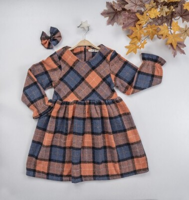 Wholesale Girls Dress with Accessory 7-10Y Busra Bebe 1016-22262 Orange