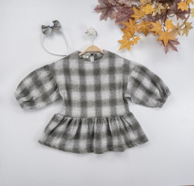 Wholesale Girls Dress with Crown 3-6Y Busra Bebe 1016-22272 Khaki