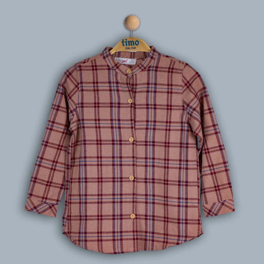 Wholesale Girls Plaid Patterned Shirt 2-5Y Timo 1018-TK4DÜ012242372 - 3