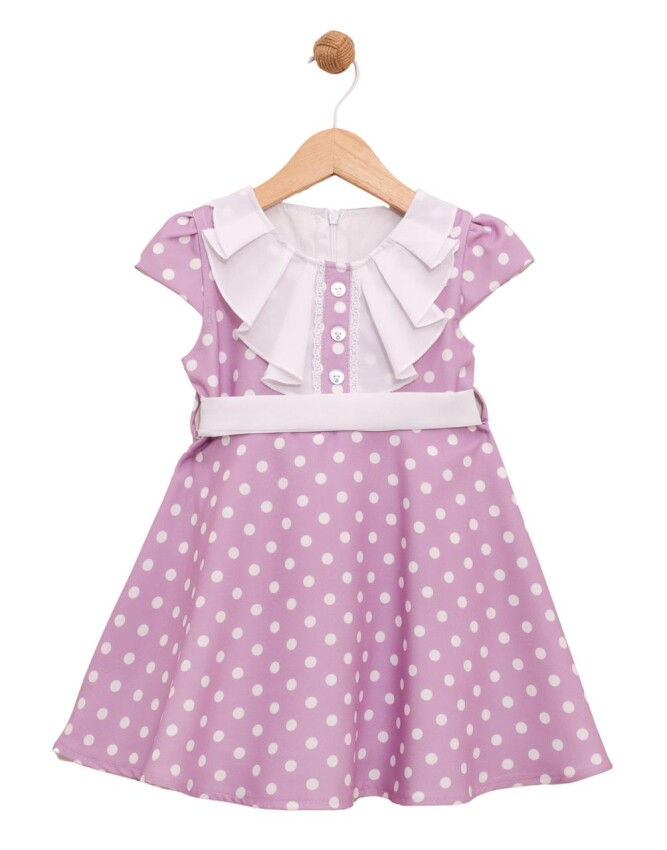 Wholesale Girl's Polka Dot Dress 2-5Y Lilax 1049-6778 Lilax 1049-6778 - 3
