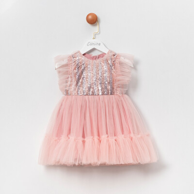 Wholesale Girls Sequin Embroidered Dress 2-5Y Cumino 1014-CMN3407 - 1