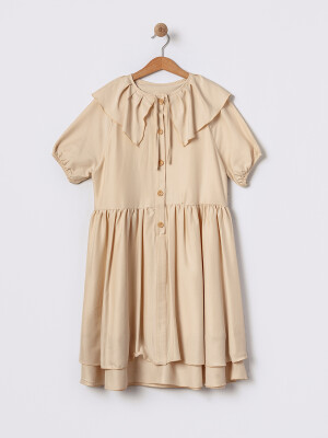 Wholesale Girls Short Sleeve Dress 9-12Y Pafim 2041-2025Y1044 Stone