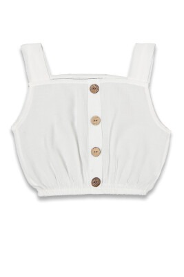 Wholesale Girls Sleeveless Blouse 6-14Y Panino 1077-22024 White