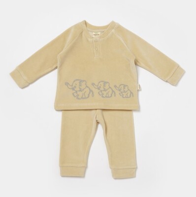 Wholesale Unisex Baby 2-Piece Velvet Sweatshirt and Pants Set 3-24M Baby Cosy 2022-CSYK6047 - BabyCosy