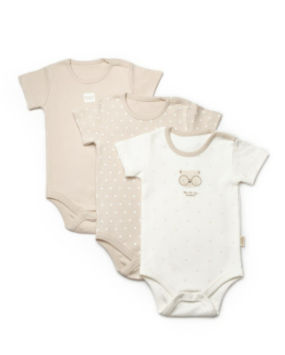 Wholesale Unisex Baby 3-Piece Short Sleeve Bodysuit Boxed Set 0-9M BabyCosy 2022-CSY8121 - BabyCosy