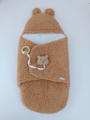 Wholesale Unisex Baby Swaddle 0-12M Tomuycuk 1074-45410 Light Brown 