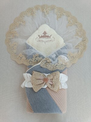 Wholesale Unisex Baby Swaddle 0-18M Tomuycuk 1074-45316 Mink