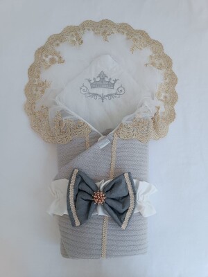 Wholesale Unisex Baby Swaddle 0-18M Tomuycuk 1074-45350 Gray