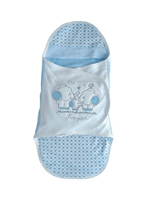 Wholesale Unisex Baby Swaddle 0-6M Tomuycuk 1074-45383 Light Blue