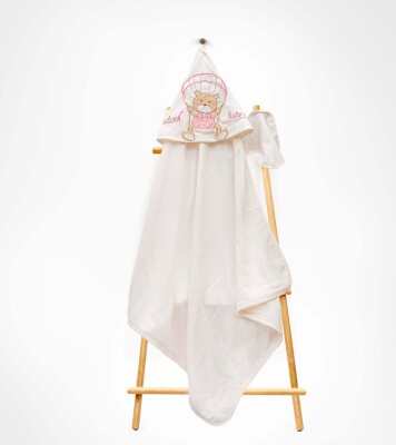 Wholesale Unisex Kids 2-Piece Scrub Mitt and Towel Set 85X80 Babyline 2015-9-686 Ecru1