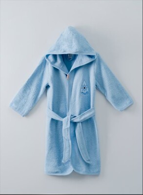 Wholesale Unisex Kids Bathrobe 5-8Y Ramel Kids 1072-407 Синий