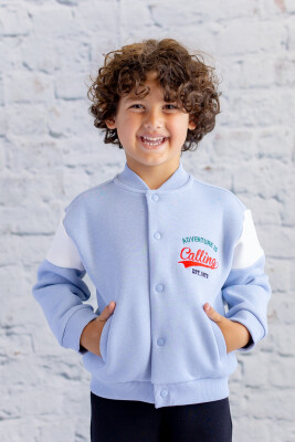 Wholesale Unisex Kids Printed College Jacket1-12Y Zeyland 1070-252Z3EBU26 Blue