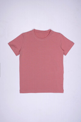 Wholesale Unisex Short Sleeve Basic T-shirt 9-12Y Interkidsy Basic 2027-2311 Blanced Almond
